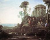 克劳德 洛朗 : Apollo and the Muses on Mount Helion, Parnassus